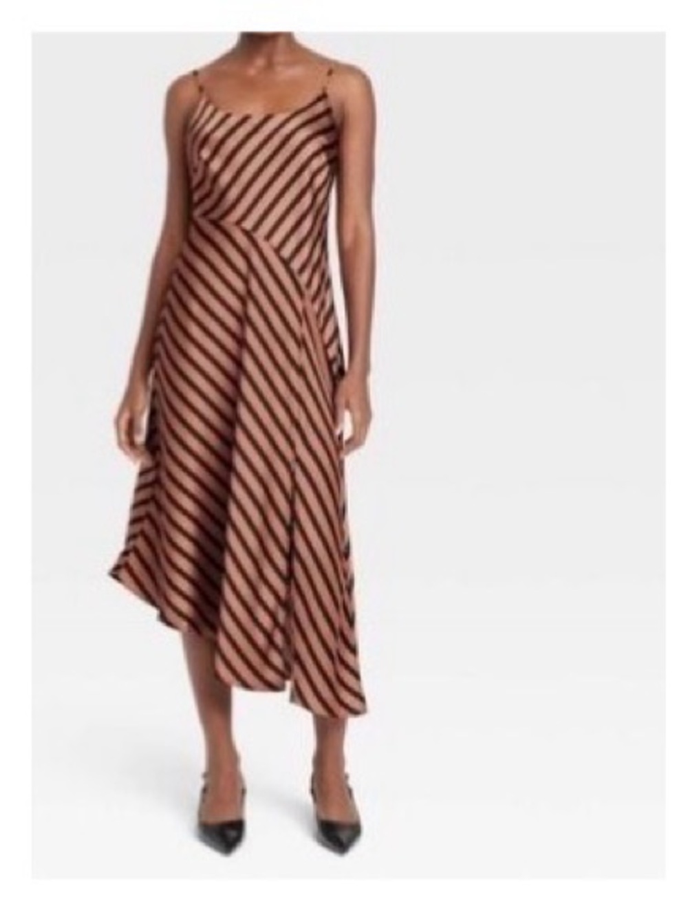 a new day Diagonal Striped Spaghetti Strap Dress